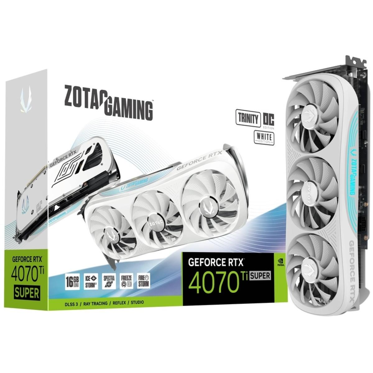 ZOTAC GAMING GeForce RTX 4070 Ti SUPER Trinity OC White Edition 16GB GDDR6X - Graphics Card ZOTAC GAMING GeForce RTX 4070 Ti SUPER Trinity OC White Edition 16GB GDDR6X - Graphics Card